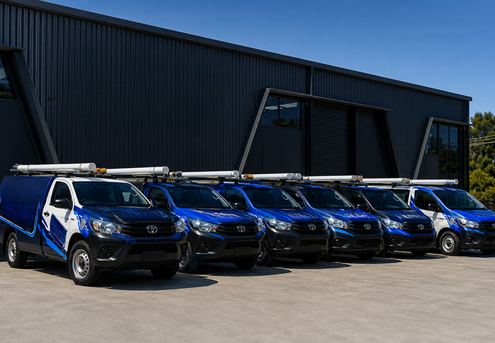 Fleet of Wahroonga Blocked Drains plumbing vans