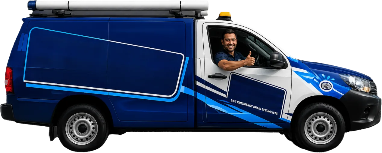 Our drain service van out on a Wahroonga job